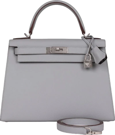 Hermes Special Order (HSS) Kelly Sellier 28 Bleu Glacier Verso Epsom Brushed Palladium Hardware Hermes Special Order (HSS) Kelly Sellier 28 Bleu Glacier Verso Epsom Brushed Palladium Hardware