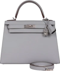 Hermes Special Order (HSS) Kelly Sellier 28 Bleu Glacier Verso Epsom Brushed Palladium Hardware Hermes Special Order (HSS) Kelly Sellier 28 Bleu Glacier Verso Epsom Brushed Palladium Hardware