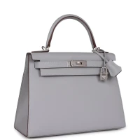 Hermes Special Order (HSS) Kelly Sellier 28 Bleu Glacier Verso Epsom Brushed Palladium Hardware Hermes Special Order (HSS) Kelly Sellier 28 Bleu Glacier Verso Epsom Brushed Palladium Hardware