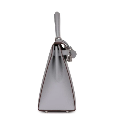 Hermes Special Order (HSS) Kelly Sellier 28 Bleu Glacier Verso Epsom Brushed Palladium Hardware Hermes Special Order (HSS) Kelly Sellier 28 Bleu Glacier Verso Epsom Brushed Palladium Hardware