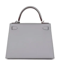 Hermes Special Order (HSS) Kelly Sellier 28 Bleu Glacier Verso Epsom Brushed Palladium Hardware Hermes Special Order (HSS) Kelly Sellier 28 Bleu Glacier Verso Epsom Brushed Palladium Hardware