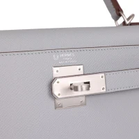 Hermes Special Order (HSS) Kelly Sellier 28 Bleu Glacier Verso Epsom Brushed Palladium Hardware Hermes Special Order (HSS) Kelly Sellier 28 Bleu Glacier Verso Epsom Brushed Palladium Hardware