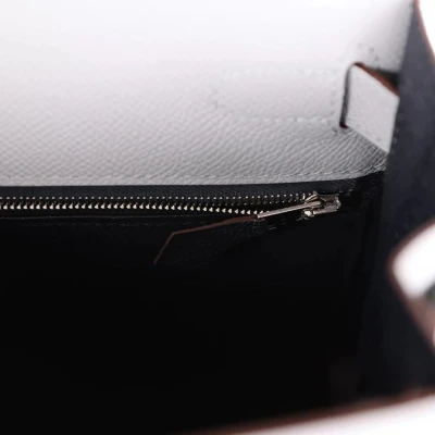 Hermes Special Order (HSS) Kelly Sellier 28 Bleu Glacier Verso Epsom Brushed Palladium Hardware Hermes Special Order (HSS) Kelly Sellier 28 Bleu Glacier Verso Epsom Brushed Palladium Hardware