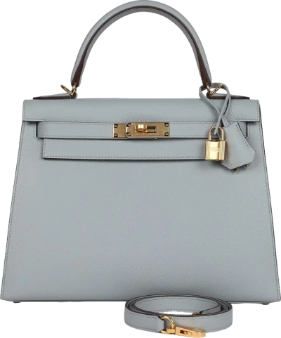 Hermes Special Order (HSS) Kelly Sellier 28 Bleu Glacier Verso Epsom Gold Hardware Hermes Special Order (HSS) Kelly Sellier 28 Bleu Glacier Verso Epsom Gold Hardware