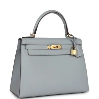 Hermes Special Order (HSS) Kelly Sellier 28 Bleu Glacier Verso Epsom Gold Hardware Hermes Special Order (HSS) Kelly Sellier 28 Bleu Glacier Verso Epsom Gold Hardware