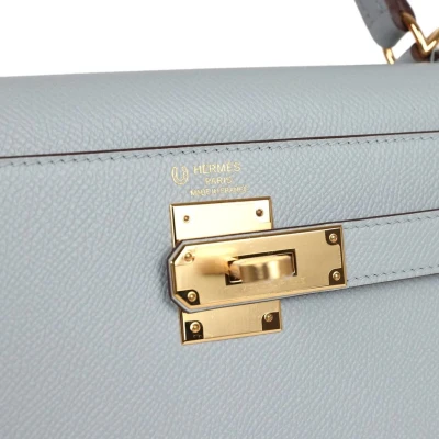Hermes Special Order (HSS) Kelly Sellier 28 Bleu Glacier Verso Epsom Gold Hardware Hermes Special Order (HSS) Kelly Sellier 28 Bleu Glacier Verso Epsom Gold Hardware