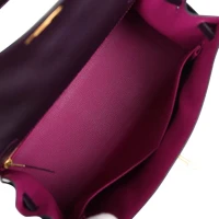 Hermes Special Order (HSS) Kelly Sellier 28 Raisin Verso Chevre Brushed Gold Hardware Hermes Special Order (HSS) Kelly Sellier 28 Raisin Verso Chevre Brushed Gold Hardware
