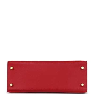 Pre-Owned Hermes Kelly Sellier 25 Rouge Casaque Epsom Gold Hardware Pre-Owned Hermes Kelly Sellier 25 Rouge Casaque Epsom Gold Hardware