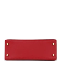 Pre-Owned Hermes Kelly Sellier 25 Rouge Casaque Epsom Gold Hardware Pre-Owned Hermes Kelly Sellier 25 Rouge Casaque Epsom Gold Hardware