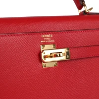Pre-Owned Hermes Kelly Sellier 25 Rouge Casaque Epsom Gold Hardware Pre-Owned Hermes Kelly Sellier 25 Rouge Casaque Epsom Gold Hardware