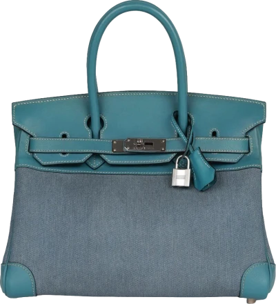 Vintage Hermes Birkin 30 Denim and Blue Jean Gulliver Palladium Hardware Vintage Hermes Birkin 30 Denim and Blue Jean Gulliver Palladium Hardware