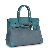Vintage Hermes Birkin 30 Denim and Blue Jean Gulliver Palladium Hardware Vintage Hermes Birkin 30 Denim and Blue Jean Gulliver Palladium Hardware