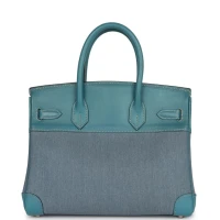 Vintage Hermes Birkin 30 Denim and Blue Jean Gulliver Palladium Hardware Vintage Hermes Birkin 30 Denim and Blue Jean Gulliver Palladium Hardware
