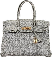 Vintage Hermes Birkin 30 White Dalmatian Buffalo Gold Hardware Vintage Hermes Birkin 30 White Dalmatian Buffalo Gold Hardware
