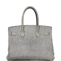 Vintage Hermes Birkin 30 White Dalmatian Buffalo Gold Hardware Vintage Hermes Birkin 30 White Dalmatian Buffalo Gold Hardware