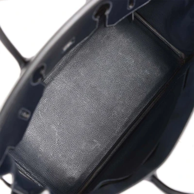 Vintage Hermes Birkin 35 Bleu Navy Box Palladium Hardware Vintage Hermes Birkin 35 Bleu Navy Box Palladium Hardware