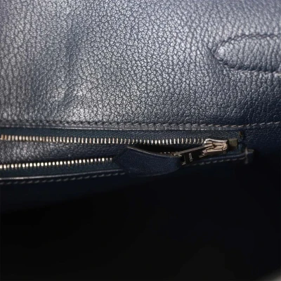 Vintage Hermes Birkin 35 Bleu Navy Box Palladium Hardware Vintage Hermes Birkin 35 Bleu Navy Box Palladium Hardware