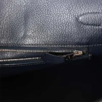 Vintage Hermes Birkin 35 Bleu Navy Box Palladium Hardware Vintage Hermes Birkin 35 Bleu Navy Box Palladium Hardware