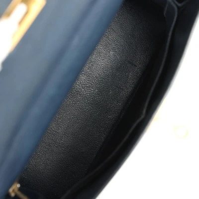 Vintage Hermes Kelly Retourne 28 Bleu Marine Courchevel Gold Hardware Vintage Hermes Kelly Retourne 28 Bleu Marine Courchevel Gold Hardware