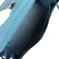 Vintage Hermes Kelly Retourne 28 Blue Jean Gulliver Palladium Hardware Vintage Hermes Kelly Retourne 28 Blue Jean Gulliver Palladium Hardware