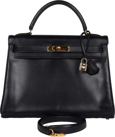 Vintage Hermes Kelly Retourne 32 Navy Box Gold Hardware Vintage Hermes Kelly Retourne 32 Navy Box Gold Hardware
