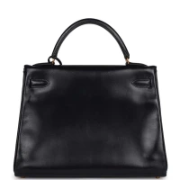 Vintage Hermes Kelly Retourne 32 Navy Box Gold Hardware Vintage Hermes Kelly Retourne 32 Navy Box Gold Hardware