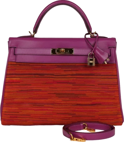 Vintage Hermes Kelly Retourne 32 Vibrato Cyclamen Box Gold Hardware Vintage Hermes Kelly Retourne 32 Vibrato Cyclamen Box Gold Hardware