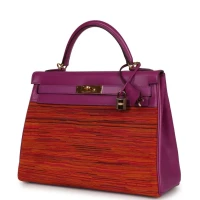 Vintage Hermes Kelly Retourne 32 Vibrato Cyclamen Box Gold Hardware Vintage Hermes Kelly Retourne 32 Vibrato Cyclamen Box Gold Hardware