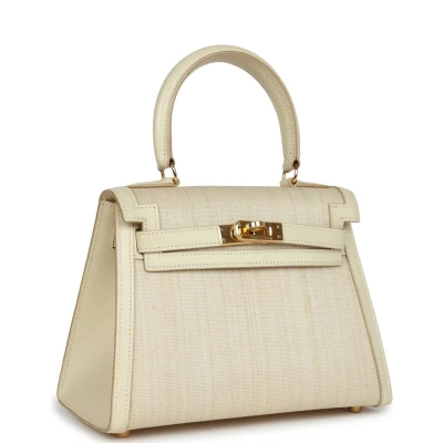 Vintage Hermes Kelly Sellier 20 Parchemin Crinoline and Box Gold Hardware Vintage Hermes Kelly Sellier 20 Parchemin Crinoline and Box Gold Hardware