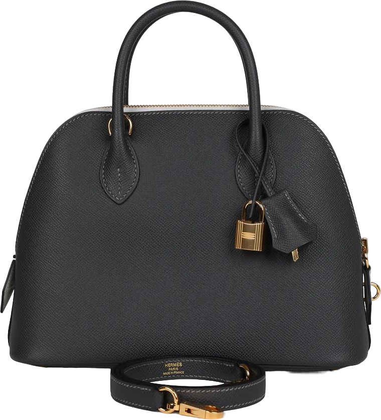 Hermes 1923 Bolide 25 Graphite and Gris Pale Epsom Gold Hardware