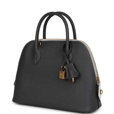 Hermes 1923 Bolide 25 Graphite and Gris Pale Epsom Gold Hardware Hermes 1923 Bolide 25 Graphite and Gris Pale Epsom Gold Hardware