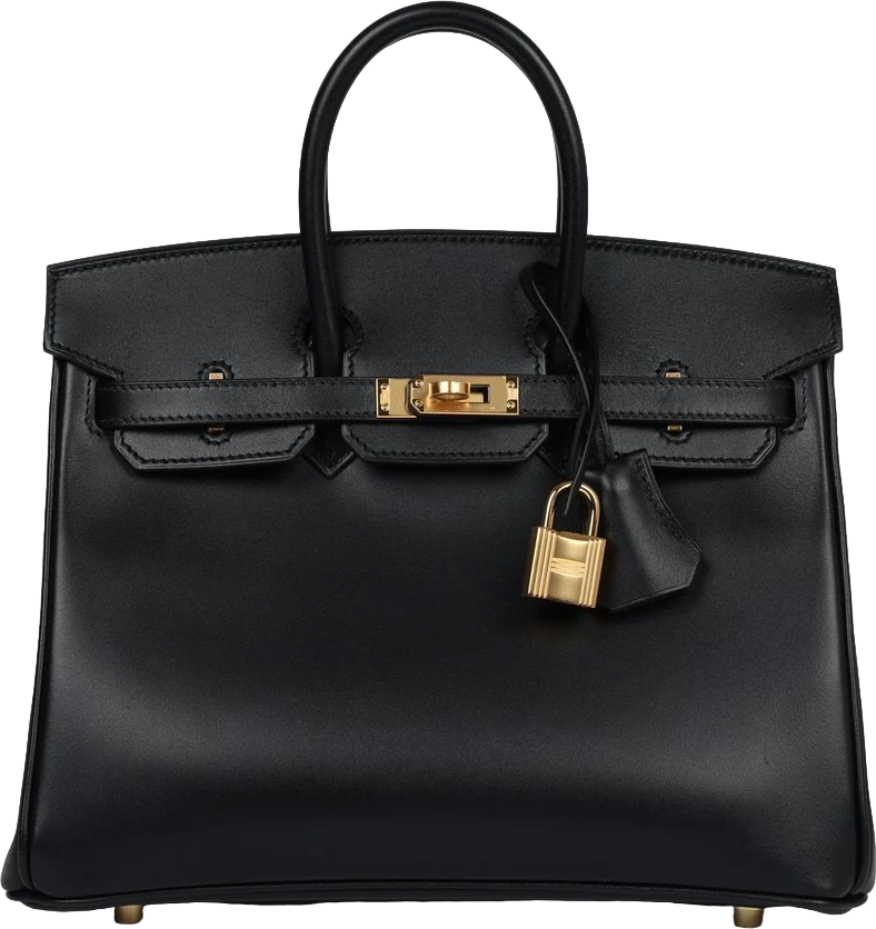 Hermes Birkin 25 Black Box Gold Hardware