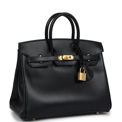 Hermes Birkin 25 Black Box Gold Hardware Hermes Birkin 25 Black Box Gold Hardware