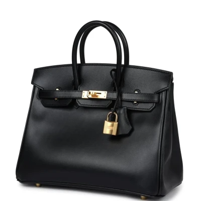 Hermes Birkin 25 Black Box Gold Hardware Hermes Birkin 25 Black Box Gold Hardware