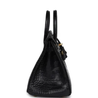 Hermes Birkin 25 Black Matte Alligator Gold Hardware