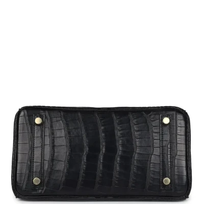 Hermes Birkin 25 Black Matte Alligator Gold Hardware