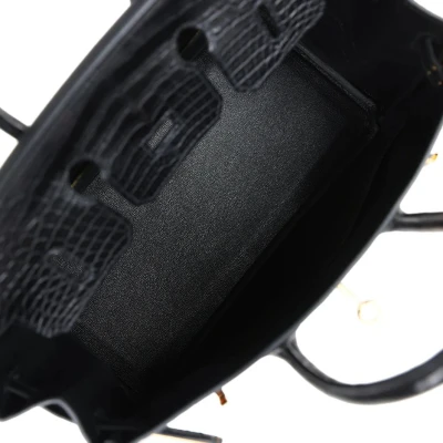 Hermes Birkin 25 Black Matte Alligator Gold Hardware