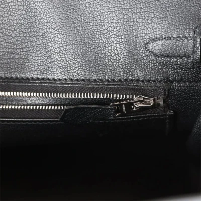Hermes Birkin 25 Black Ostrich Palladium Hardware