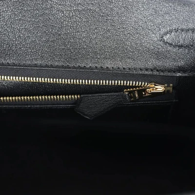 Hermes Birkin 25 Black Shiny Niloticus Crocodile Gold Hardware