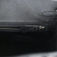Hermes Birkin 25 Black Shiny Varanus Niloticus Lizard Palladium Hardware