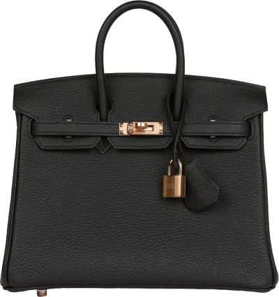 Hermes Birkin 25 Black Togo Rose Gold Hardware Hermes Birkin 25 Black Togo Rose Gold Hardware