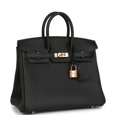 Hermes Birkin 25 Black Togo Rose Gold Hardware Hermes Birkin 25 Black Togo Rose Gold Hardware