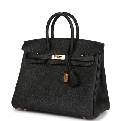 Hermes Birkin 25 Black Togo Rose Gold Hardware Hermes Birkin 25 Black Togo Rose Gold Hardware