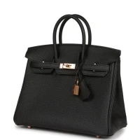 Hermes Birkin 25 Black Togo Rose Gold Hardware Hermes Birkin 25 Black Togo Rose Gold Hardware