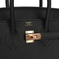 Hermes Birkin 25 Black Togo Rose Gold Hardware Hermes Birkin 25 Black Togo Rose Gold Hardware