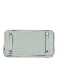 Hermes Birkin 25 Gris Neve Matte Alligator Gold Hardware