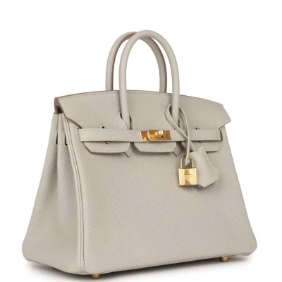 Hermes Birkin 25 Gris Perle Togo Gold Hardware