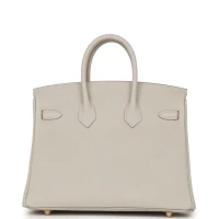 Hermes Birkin 25 Gris Perle Togo Gold Hardware