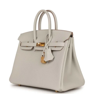 Hermes Birkin 25 Gris Perle Togo Gold Hardware