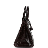 Hermes Birkin 25 Havane Shiny Niloticus Crocodile Palladium Hardware